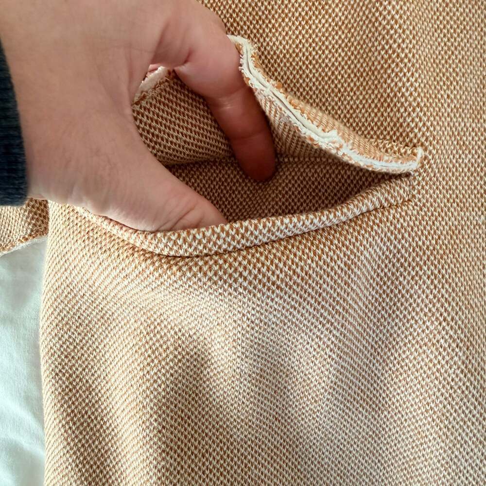 Topshop Beige Unstructured Blazer Raw Hem Minimalist Layering Jacket - Picture 5 of 8